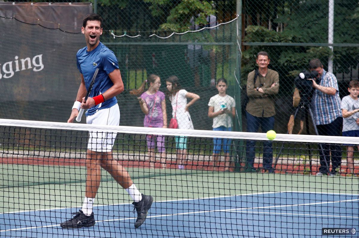 Novak Djokovič na tréningu v Belehrade.
