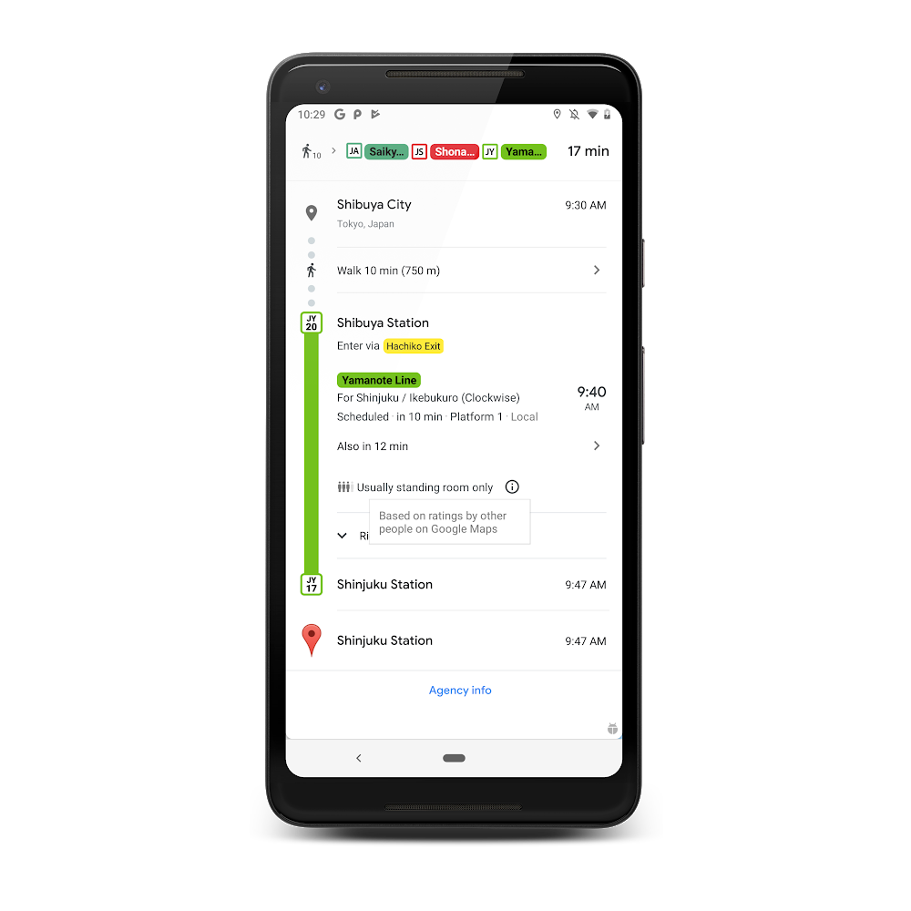 Mapy Google informujú o preplnenosti autobusu...