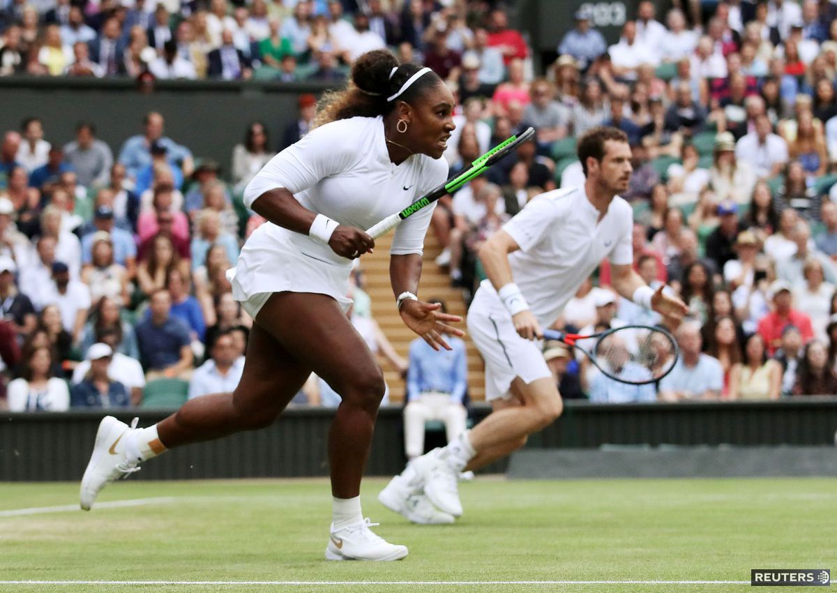 Serena Williamsová a Andy Murray v zápasovom...