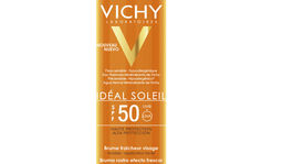 Osviežujúci sprej Vichy Ideál Soleil na tvár aj telo so SPF 50. Dostupný vo veľkosti 75 mililitrov, info o cene hľadajte v predaji. 