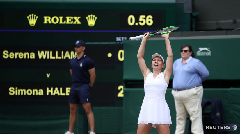 Rumunská tenistka Simona Halepová sa teší z...