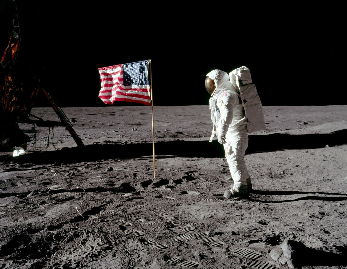Astronaut Buzz Aldrin na povrchu Mesiaca.