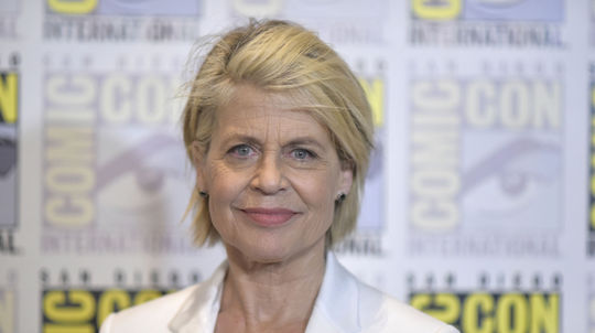 Herečka Linda Hamilton na predstavení filmu...