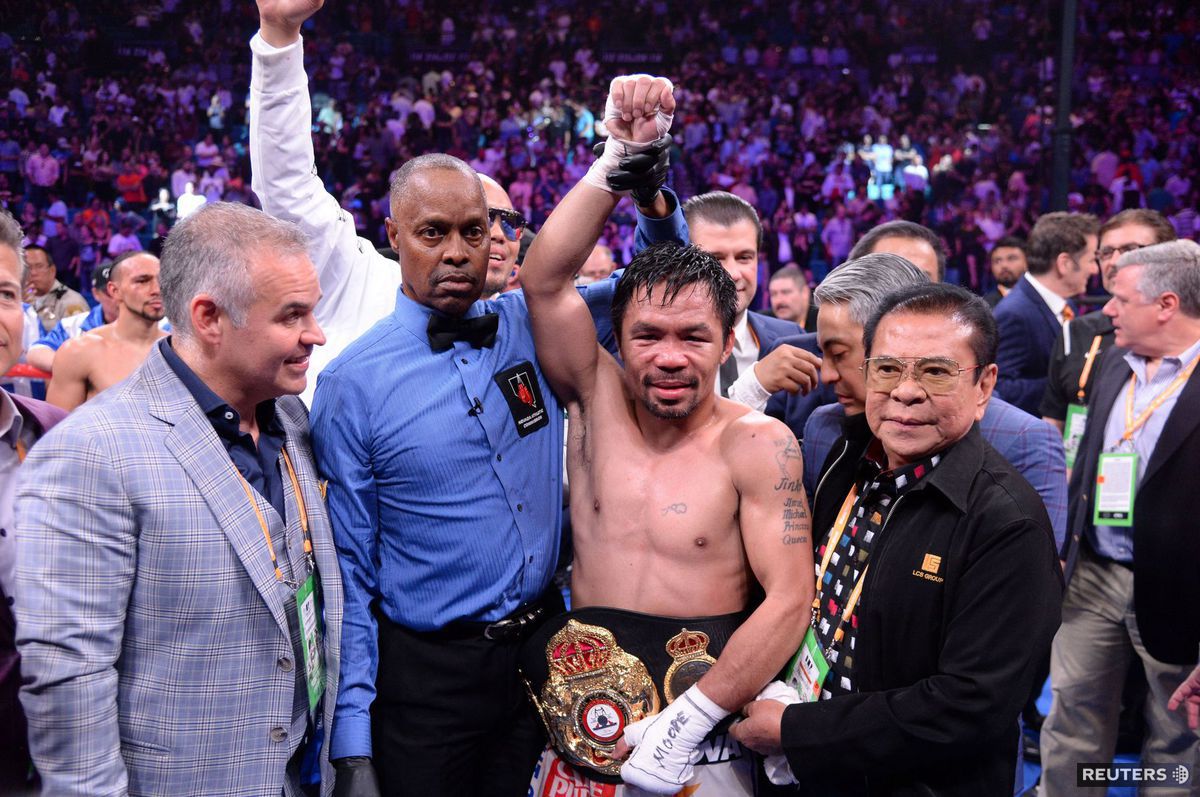 Manny Pacquiao po zdolaní Keitha Thurmana.