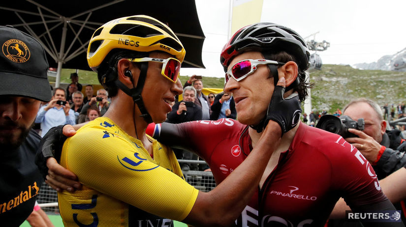 Radosť Egana Bernala a Gerainta Thomasa z tímu...