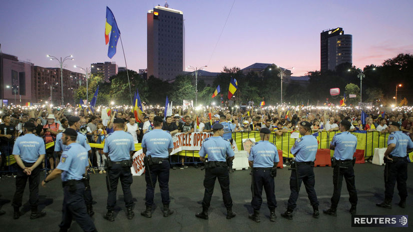 Rumunsko / protest / demonštrácia /