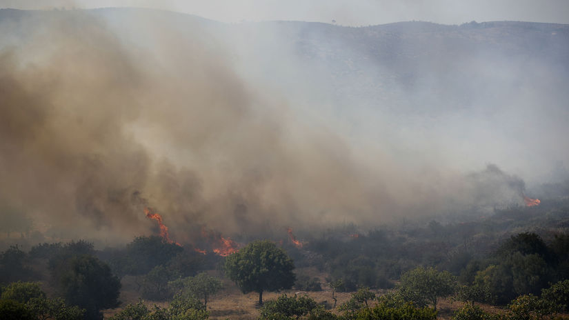 grécko, požiar, oheň, plameň, les, dym