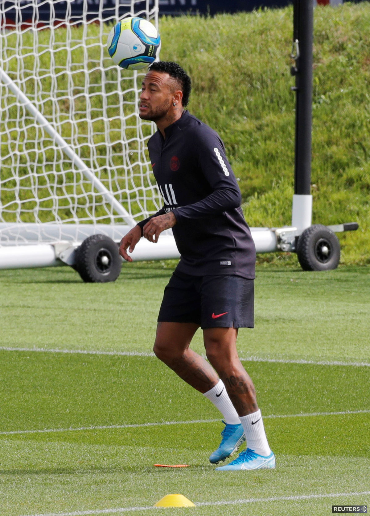 Neymar na minulotýždňovom tréningu s Parížom...