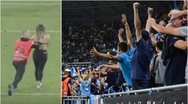 Na Slovensku netradičná vsuvka. Polonahá fanúšička prebehla cez ihrisko