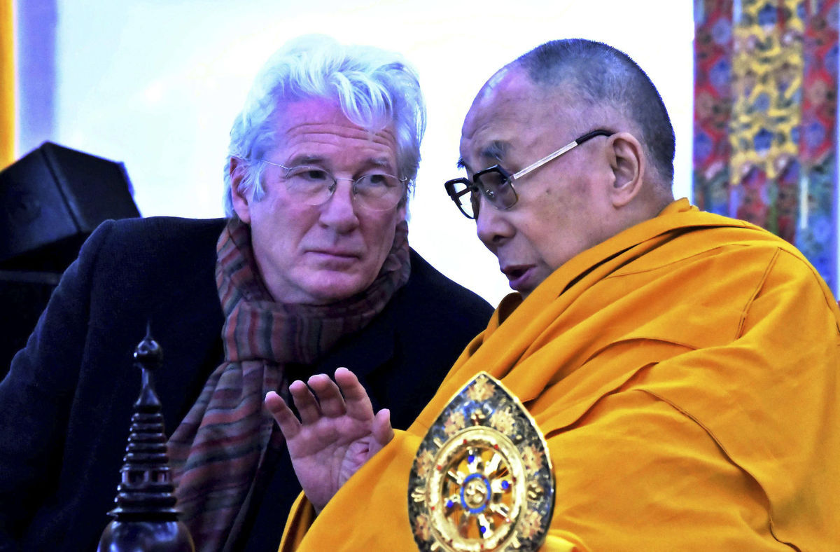 Richard Gere a tibetský dalajláma v roku 2017.