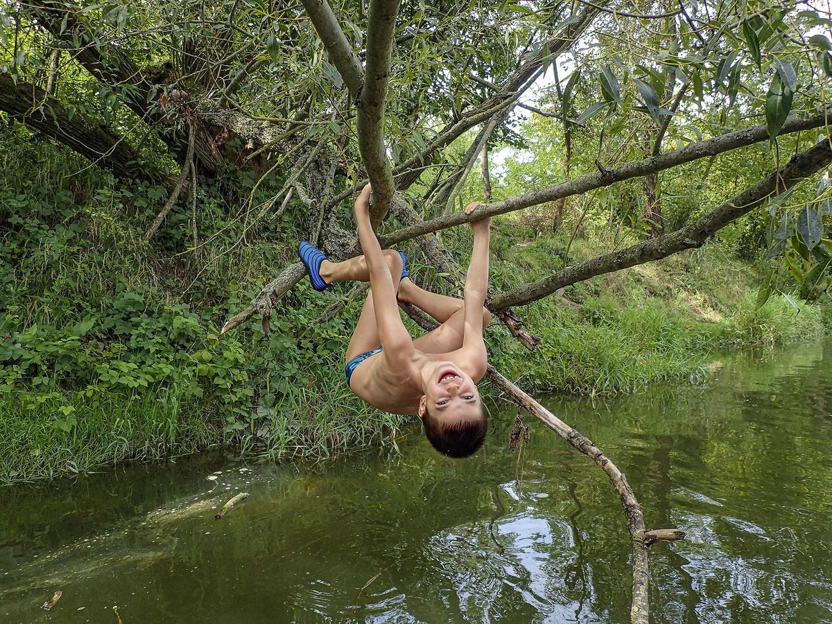 Zo stromov nad riekou možno občas zvesiť aj...