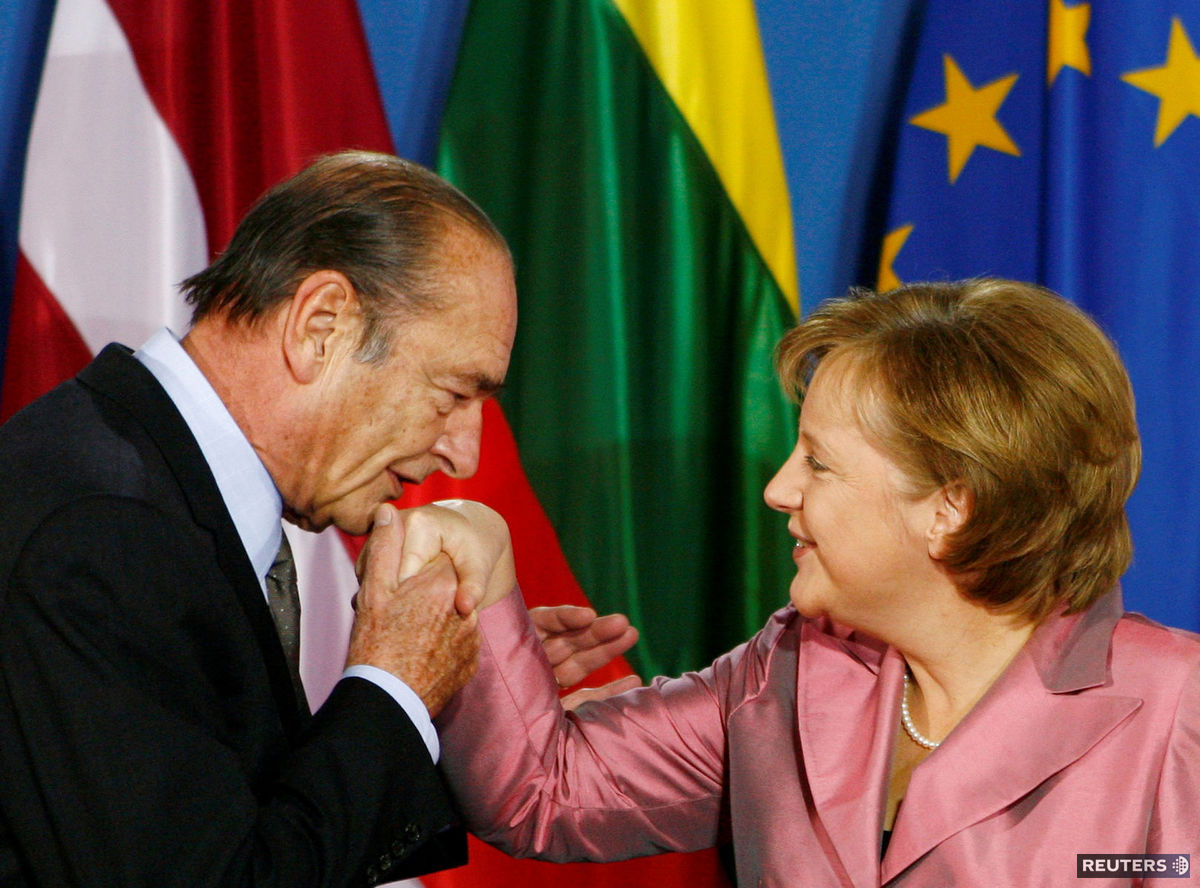 La chancelière allemande Angela Merkel et Jacques...