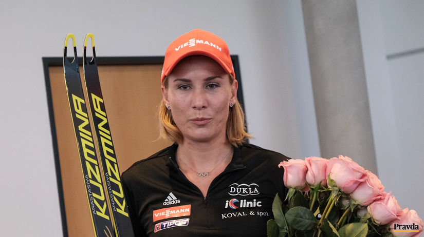 Anastasia Kuzminová na tlačovej konferencii...