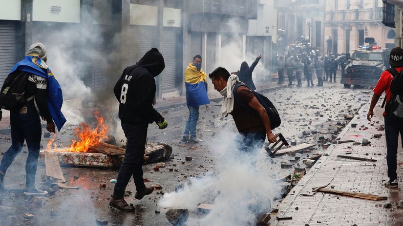 ekvádor, nepokoje, štrajk, ulica, vzbura