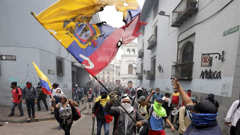 Protivládne demonštrácie v Ekvádore. 