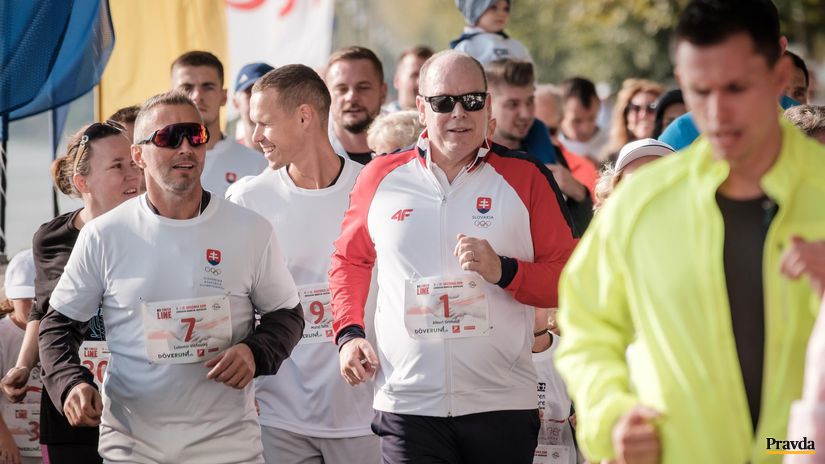 Monacké knieža Albert II. pri behu s Ľubomírom...