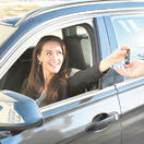 žena, šofér, auto