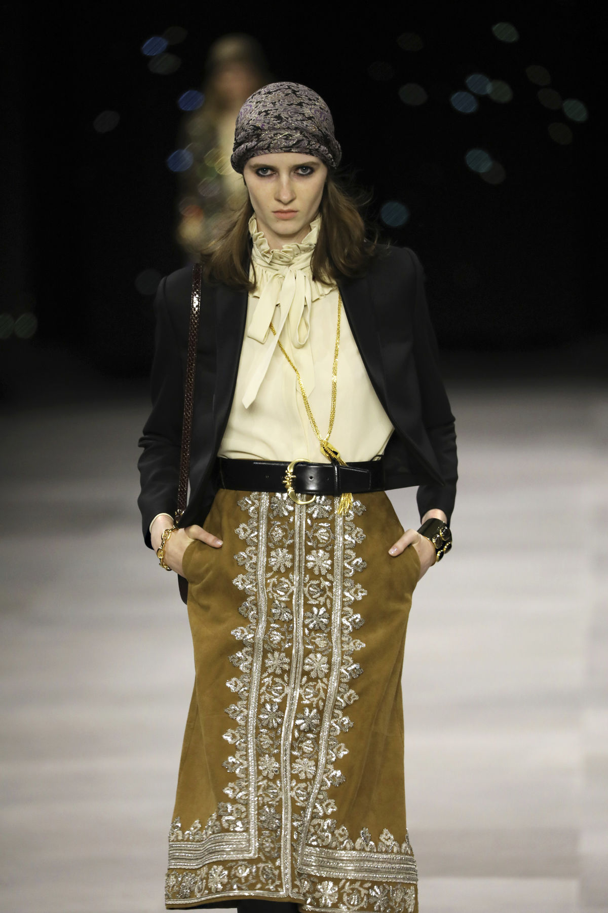 Modelka na prehliadke značky Celine, kolekcia...