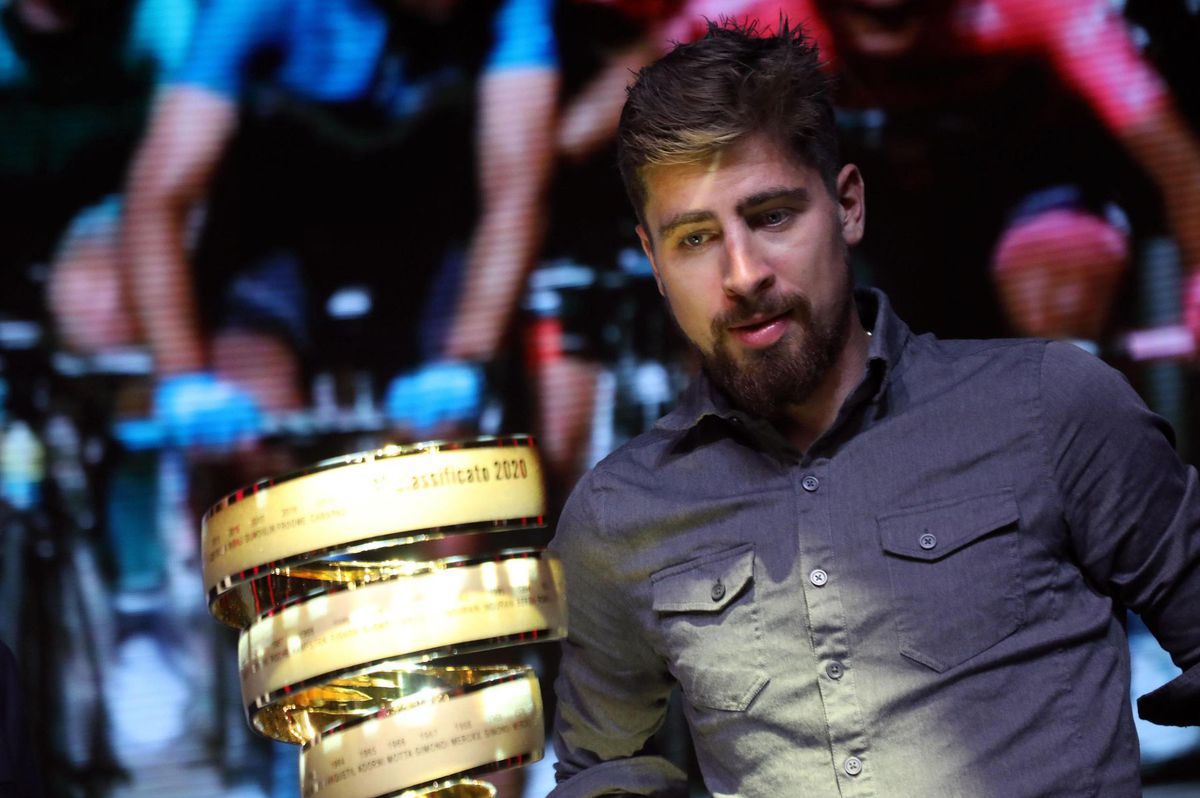 Peter Sagan na prezentácii trate pretekov Giro...
