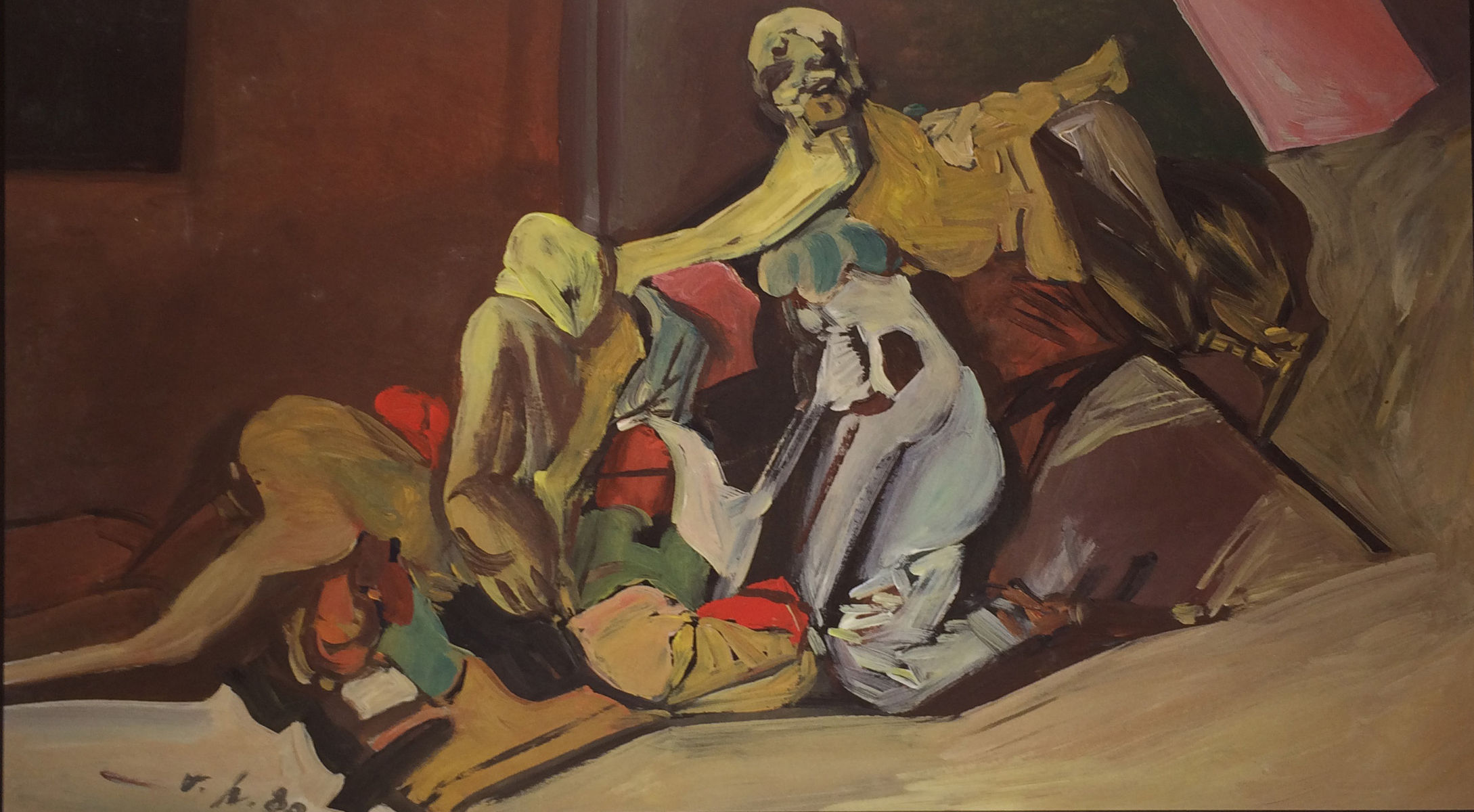 Vincent Hložník: Rodina (Utečenci), 1980, olej...