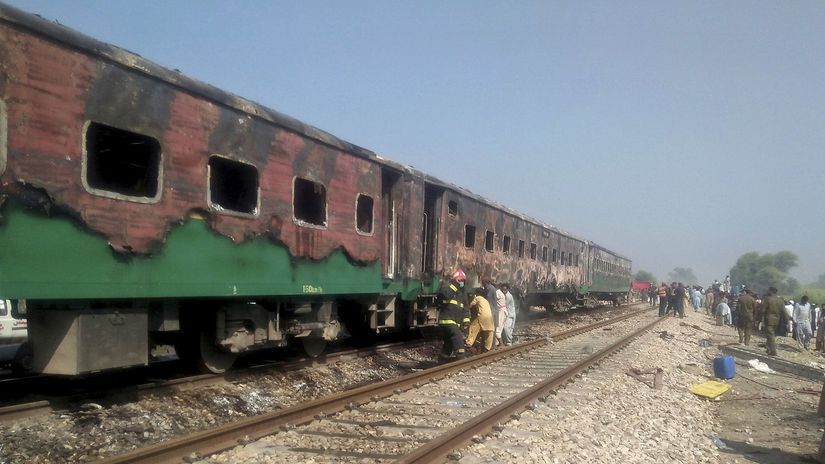Pakistan vlak požiar