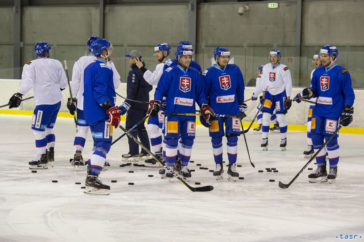 Slovenskí hokejoví reprezentanti počas zrazu na...