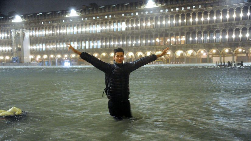 Taliansko Benátky príliv záplavy