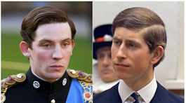 Herec Josh O'Connor (vľavo) hrá princa Charlesa. Vpravo archívny záber princa Charlesa z roku 1968. 