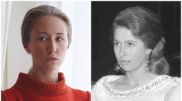 Herečka Erin Doherty (vľavo) stvárnila princeznú Annu v tretej sérii seriálu The Crown. Princezná Anna na archívnom zábere z roku 1968 (vpravo).