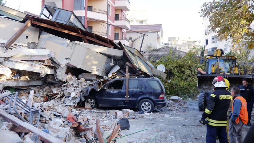 albánsko zemetrasenie ruiny