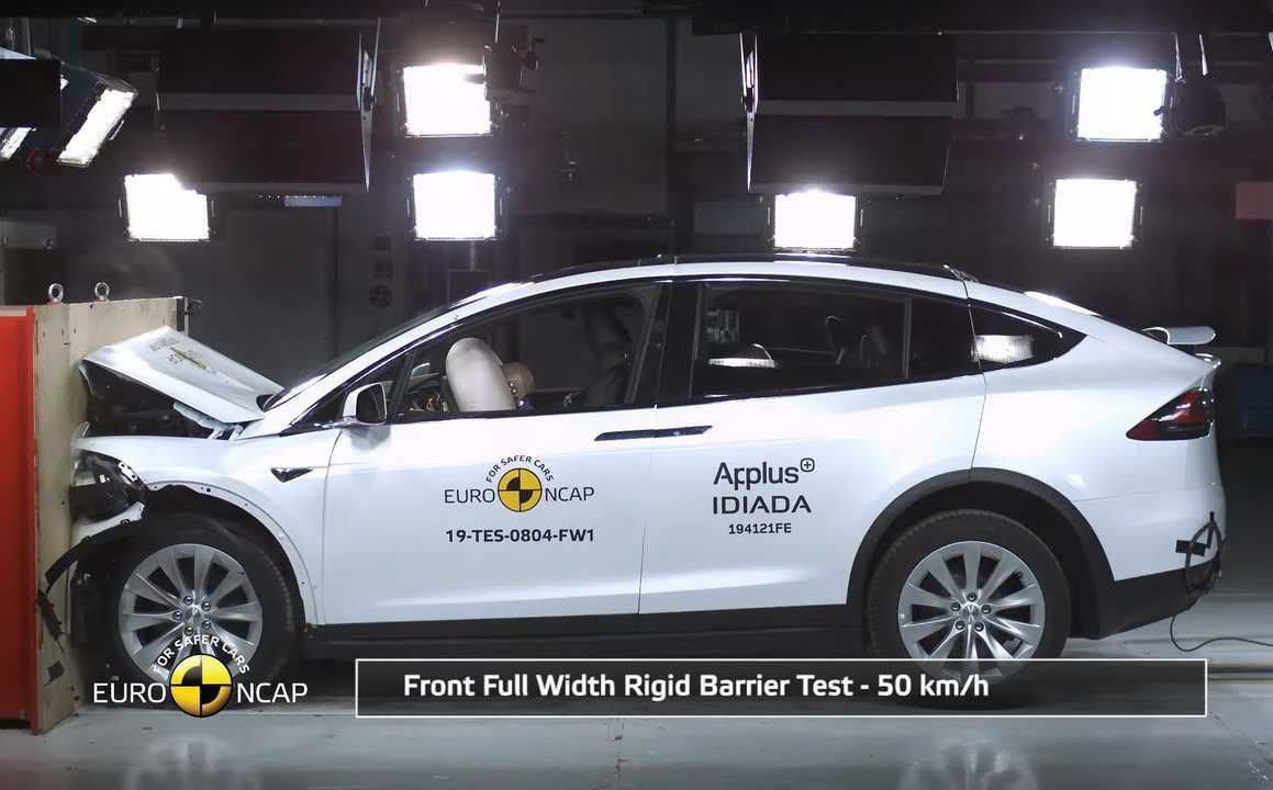 Tesla X bezpečnostných technikov Euro NCAP...