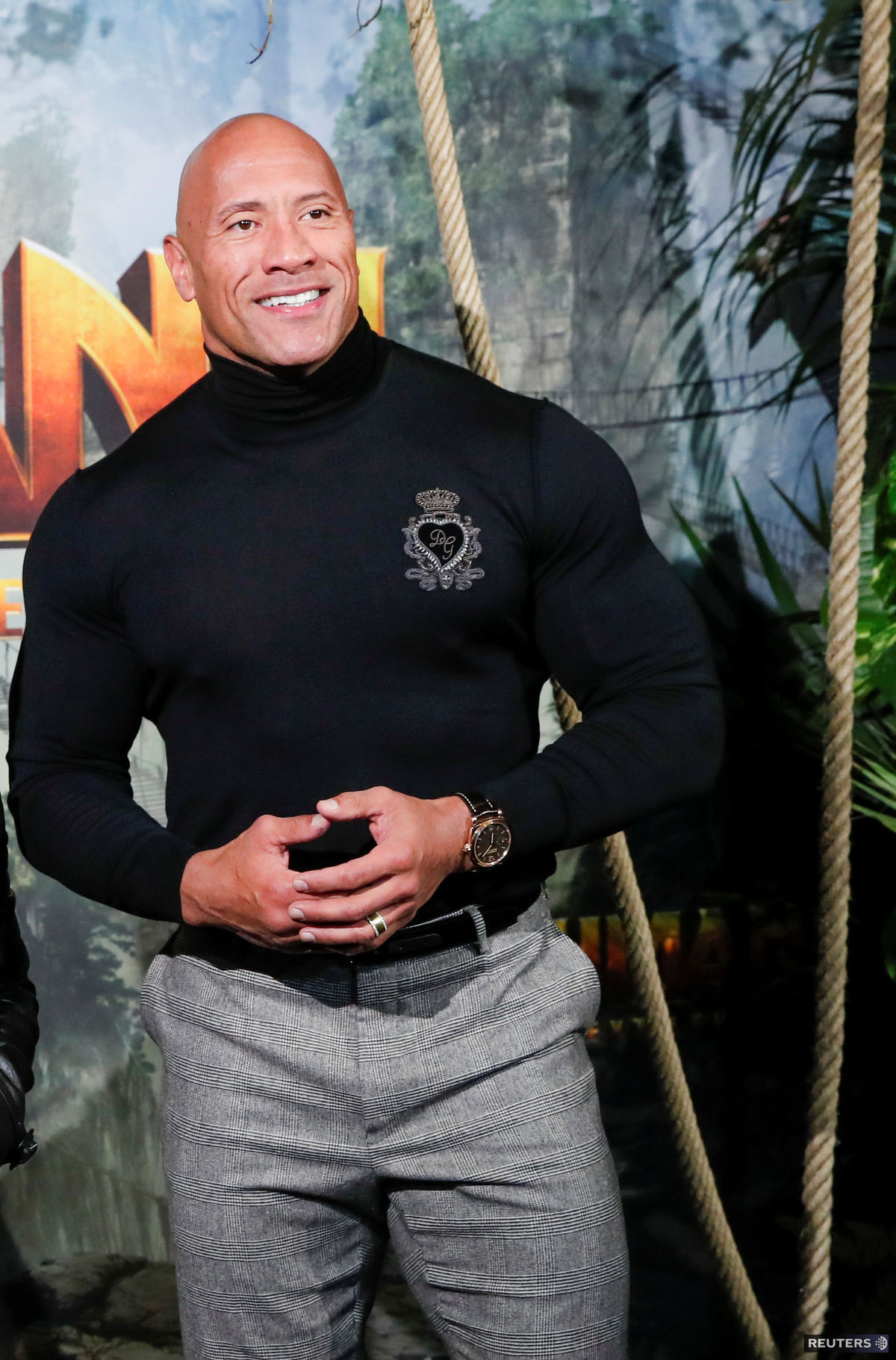 Herec Dwayne Johnson na premiére filmu Jumanji:...