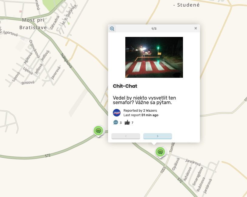 Otázka od používateľa sociálnej siete Waze s...