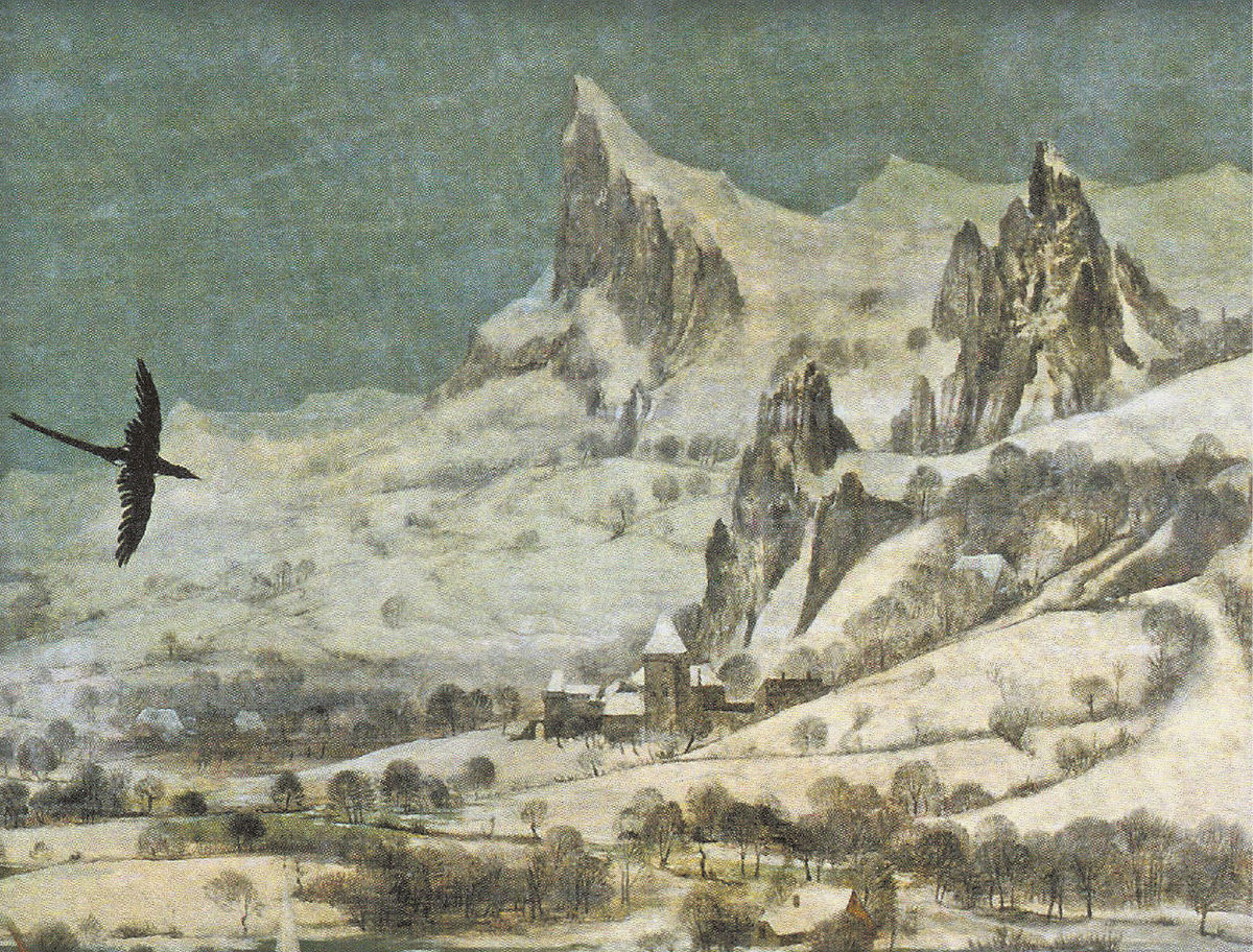 Pieter Bruegel st.: Pohorie s dedinou.