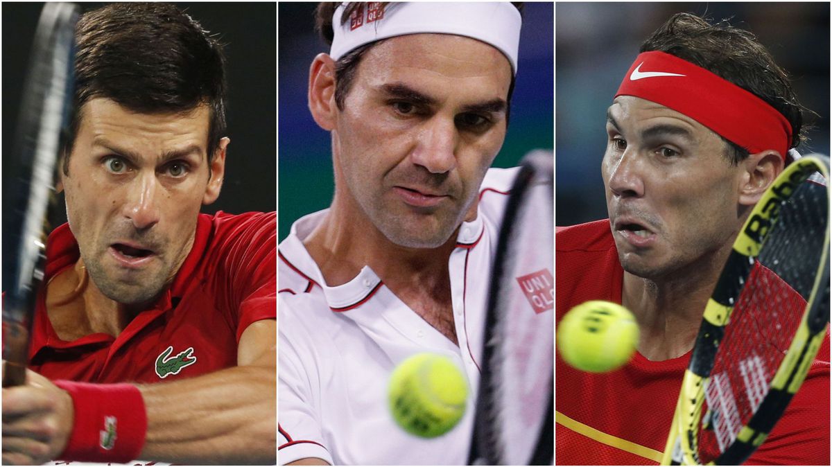 Novak Djokovič, Roger Federer a Rafael Nadal.