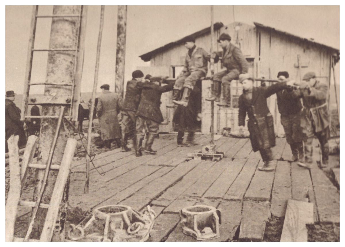 Ťažba soli v Solivare pri Prešove okolo roku 1950.