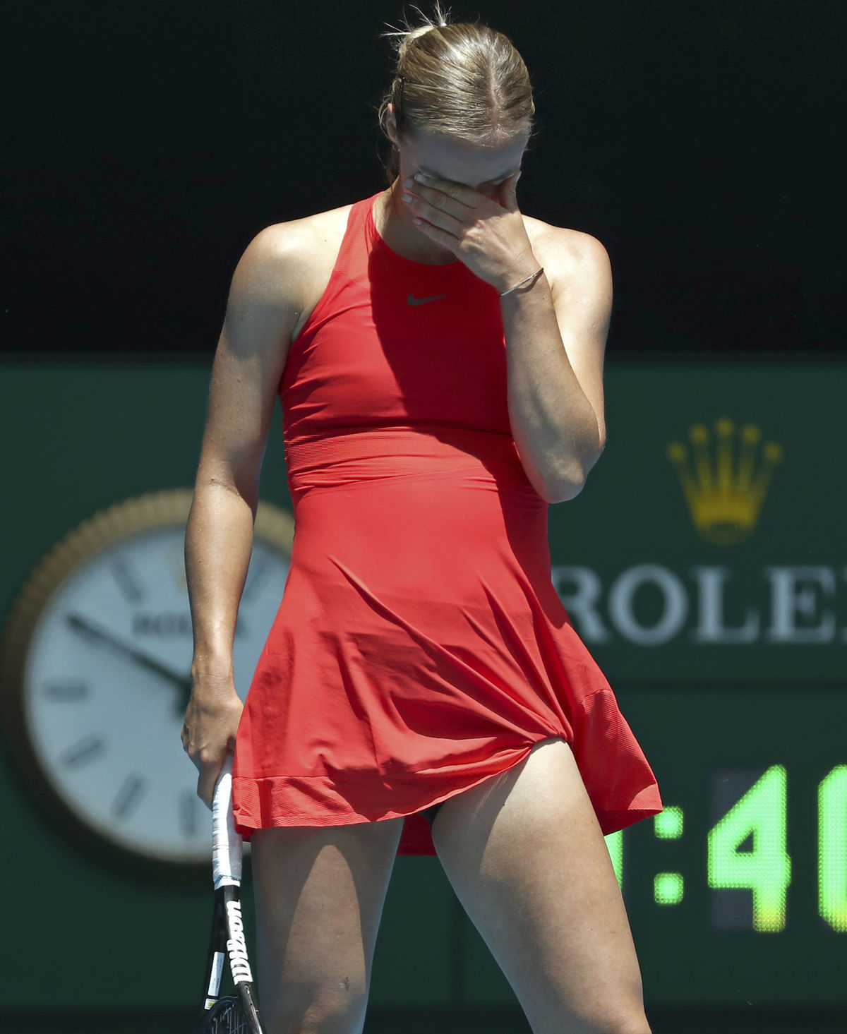 Anna Karolina Schmiedlová v zápase 1. kola...
