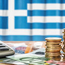 Grécko / Euro / minca / peniaze / vlajka /