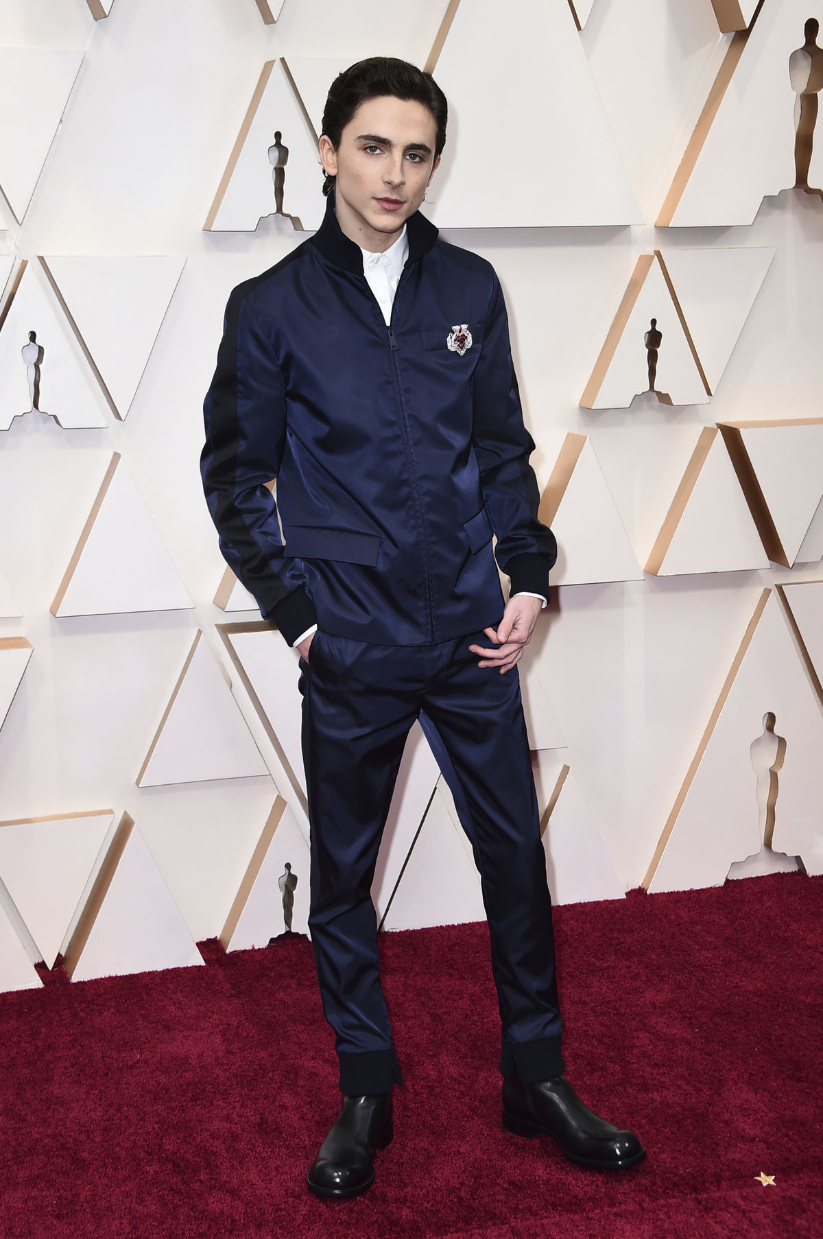 Herec Timothee Chalamet v kombinácii Prada.