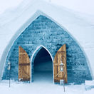 ľadový hotel, ľad, zima, sneh, brána, dvere