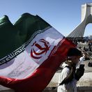 Irán USA Rúhání revolúcia islamská výročie oslavy vlajka