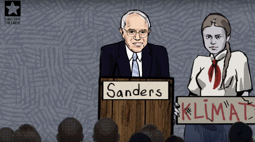 Sanders / Thunbergová / prank /