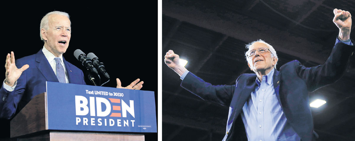 Bývalý viceprezident Joe Biden (vľavo) a...