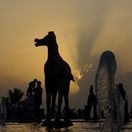 Saudská Arábia, kôň, socha,