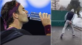 Zasnežený tréning v karanténe. Parádne údery Federera ohromili svet