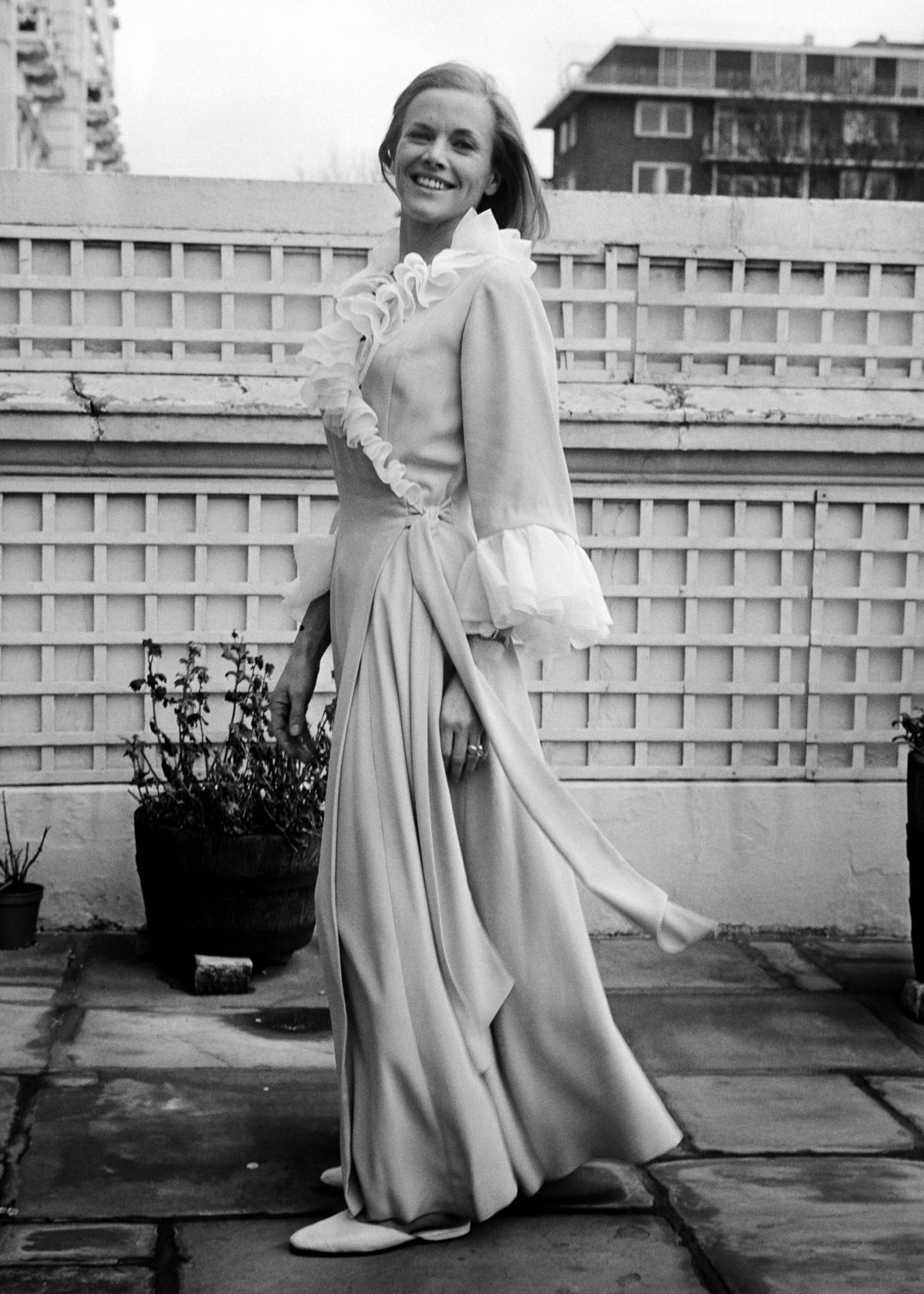 Záber z roku 1969: Britská herečka Honor Blackman.