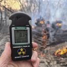 Ukrajina Černobyľ zóna požiar lesný