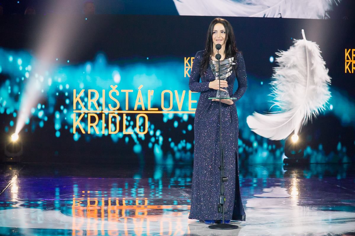 Janka Danišová na odovzdávaní ocenenia...