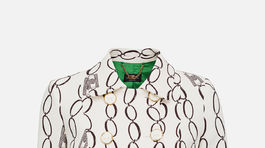 Dámske sako s retiazkovou potlačou Elisabetta Franchi. Predáva sa za 525 eur. 