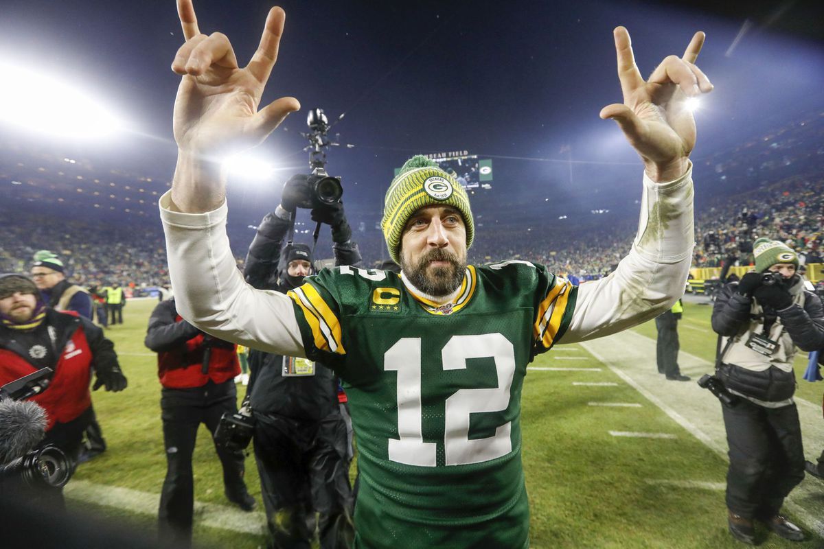 Hráč amerického futbalu Aaron Rodgers.